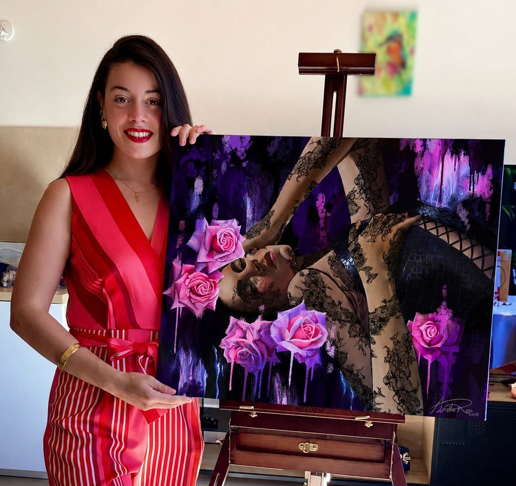 Live painting by luxury event illustrator Amélie-Rose Boudjema 